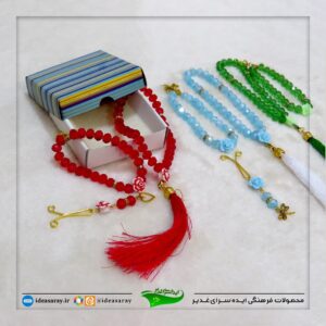 بسته سه تکه کریستال شامل تسبیح،دستبند و گیره